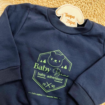 Conj. Conj. Casaco Baby Bear Adventure e Calça de Moletom - Marinho